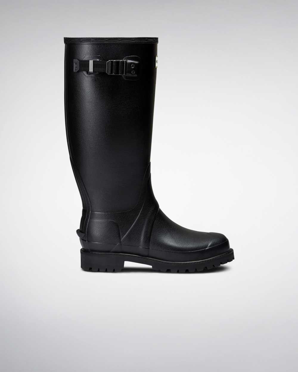 Hunter Balmoral Wide Fit Men's Wellies NZ-98385T Black